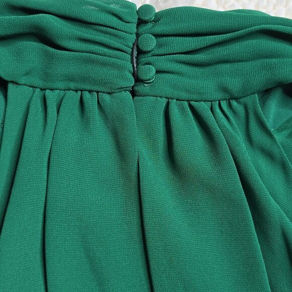 1060 NWT ALICE + OLIVIA CORINE MINI DRESS SZ MED FOREST GREEN - Picture 6 of 6